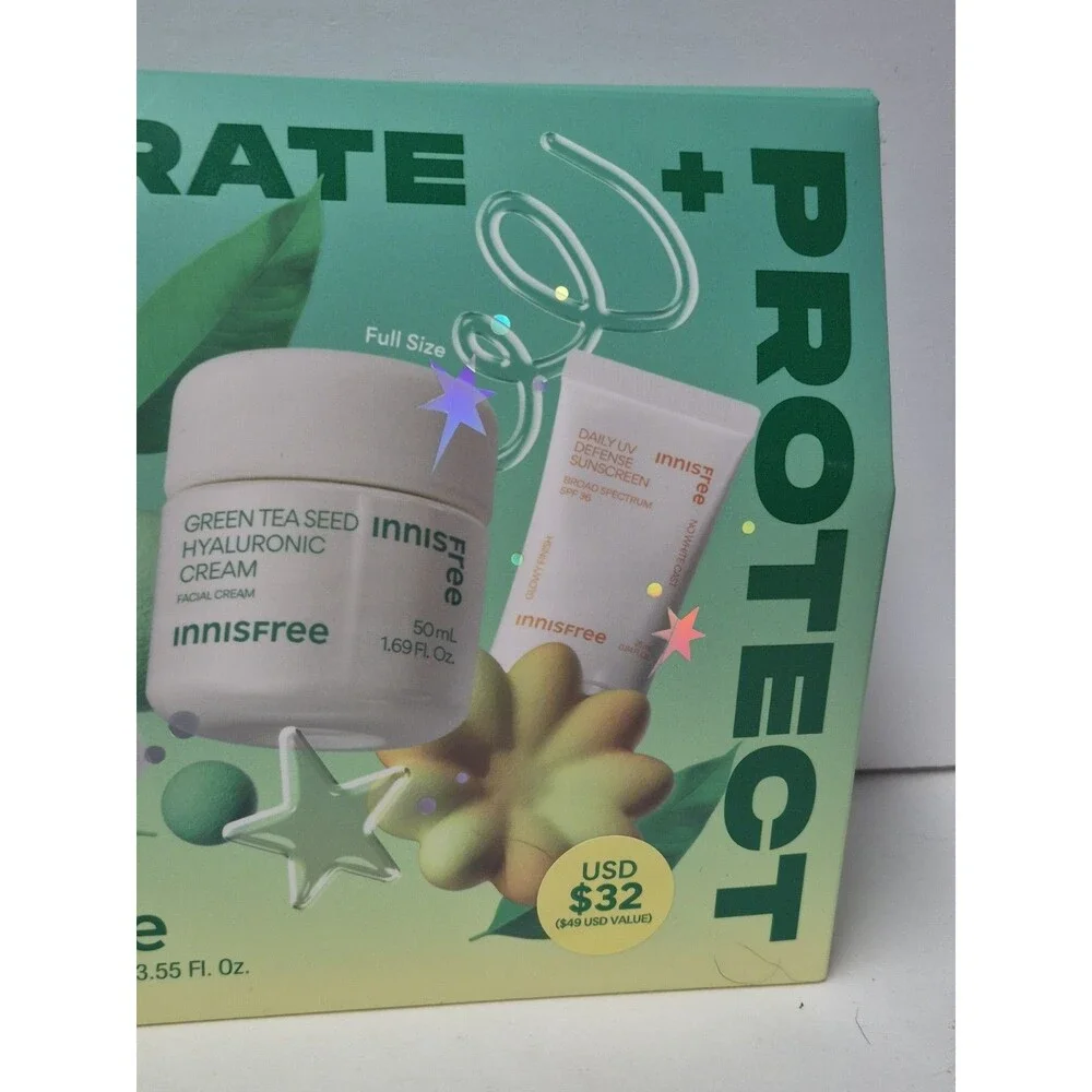 Innisfree Hydrate + Protect Limited Edition Skincare Set Brand New In Box